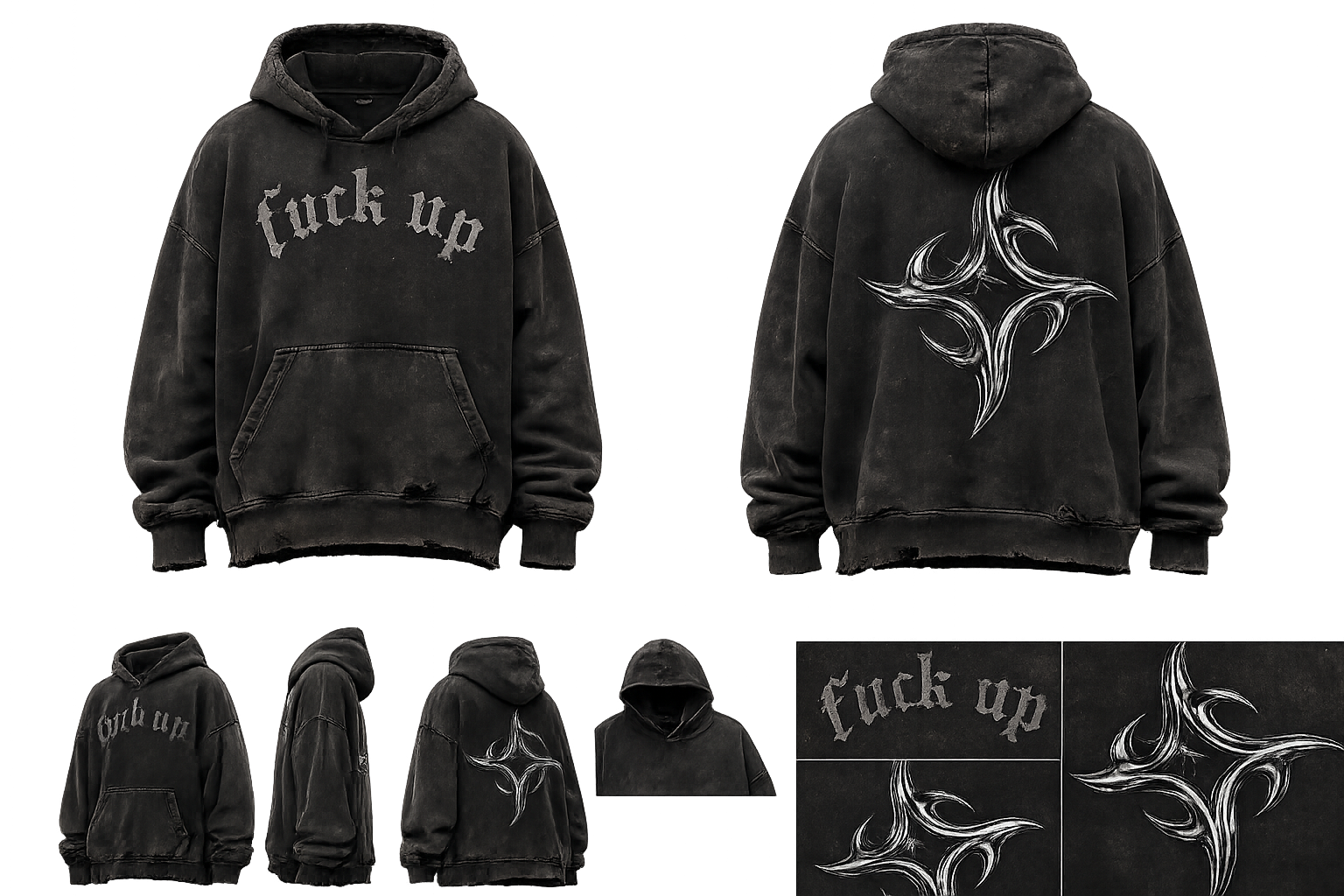 Distressed vicuna hood catalogue view